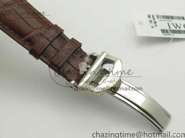 MIROTIME 0517 Portofino Automatic SS TWF 1:1 Best Edition Silver Dial Gold Markers on Brown Leather Strap A Bright 7203